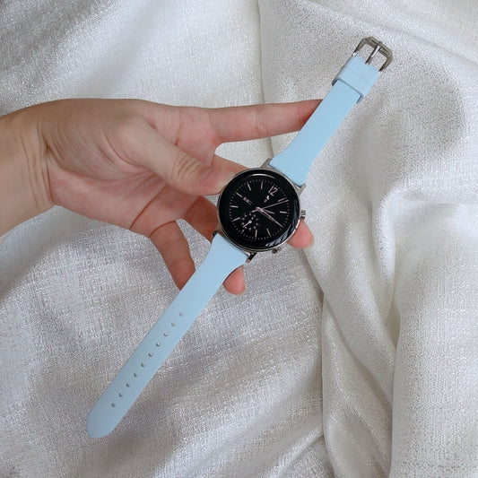 22mm Universal T-buckle Silicone Watch Band(Lake Blue) by buy2fix