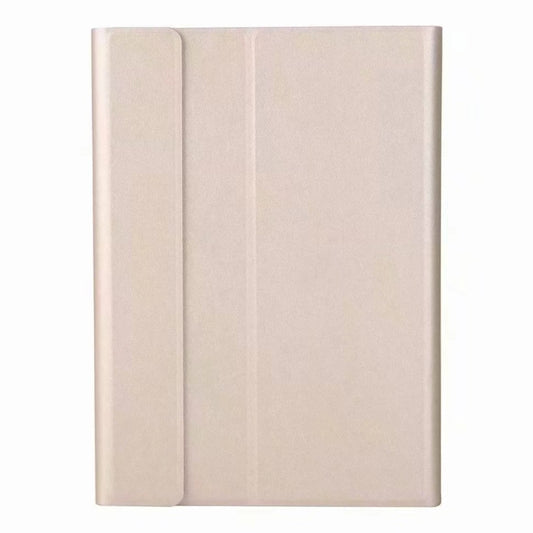 Round Cap Bluetooth Keyboard Leather Case with Pen Slot, without Touchpad For Samsung Galaxy Tab S7(Gold+White Keyboard) by buy2fix