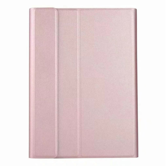 Round Cap Bluetooth Keyboard Leather Case with Pen Slot, without Touchpad For Samsung Galaxy Tab A7 10.4 2020(Rose Gold+White Keyboard) by buy2fix