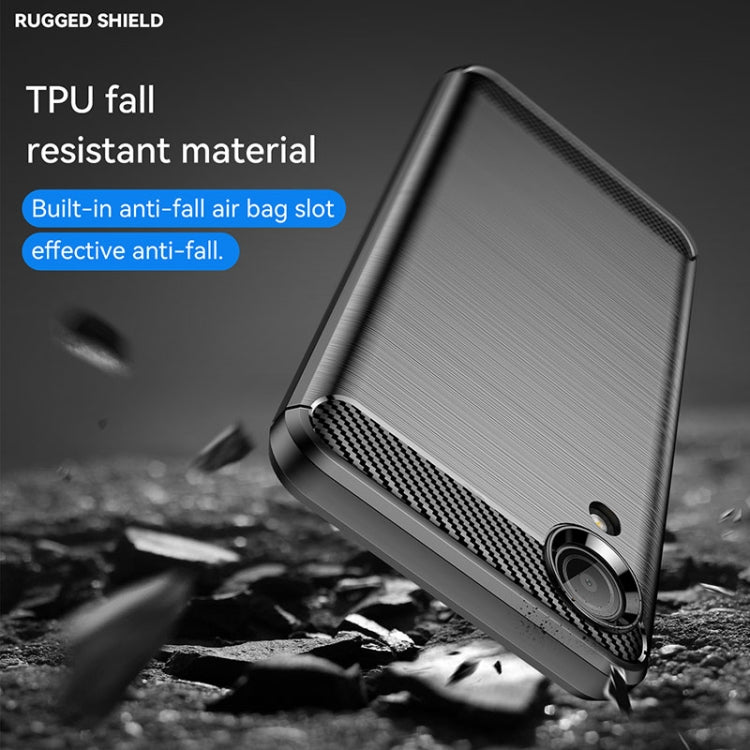 For Samsung Galaxy A03 Core Brushed Texture Carbon Fiber TPU Phone Case(Black) by buy2fix