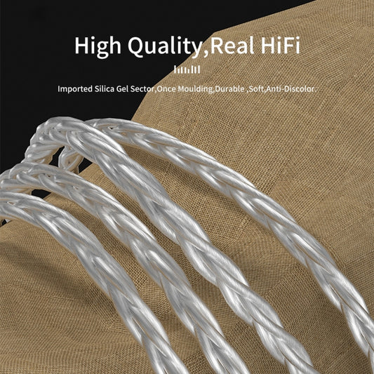 CVJ V7 1.25m 4-Cores Silver-plated 3.5mm Elbow Earphone Cable, Model:2 Pin No Mic(Silver) by CVJ