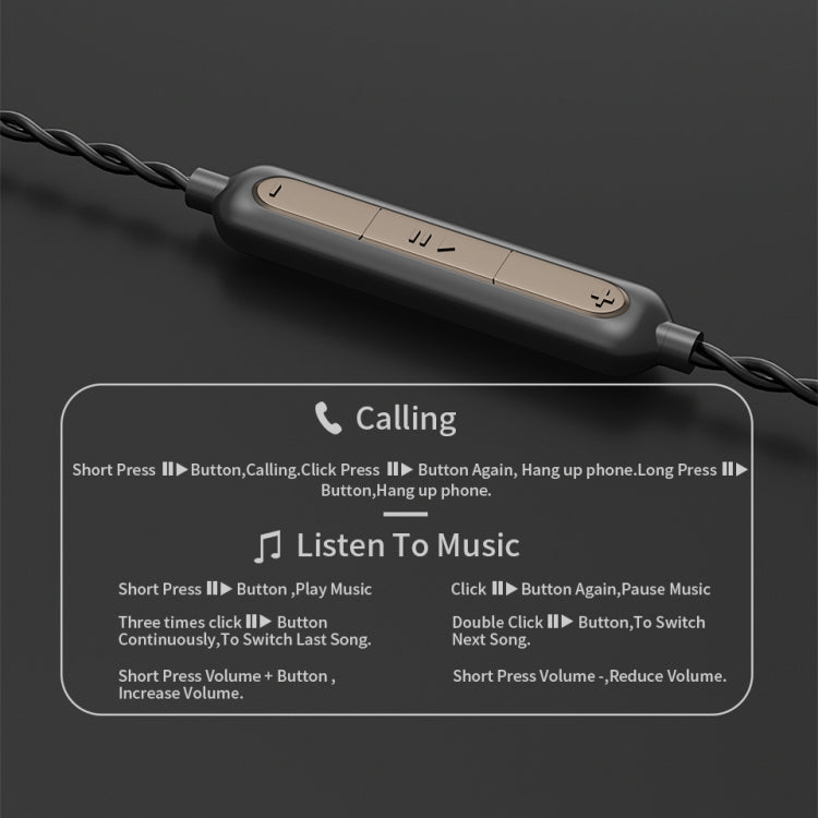 CVJ V6.TC 1.25m Type-C Digital Decoding Oxygen-free Copper Earphone Cable, Style:0.75mm(Black) by CVJ