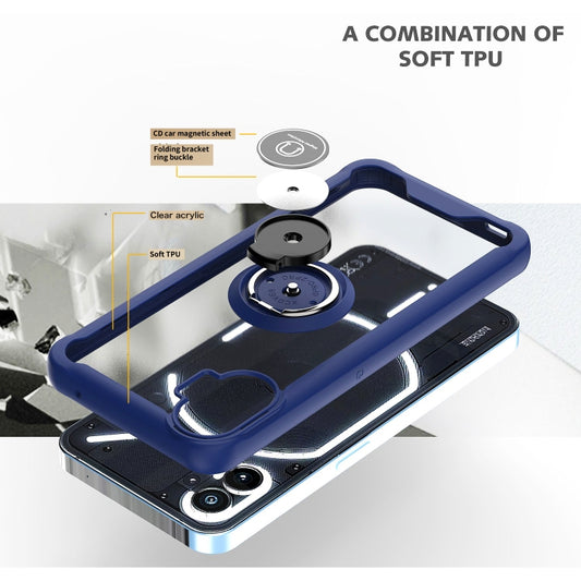 For Nothing Phone 1 Q Shadow 1 Series TPU + PC Phone Case with Ring Holder(Yellow) by buy2fix