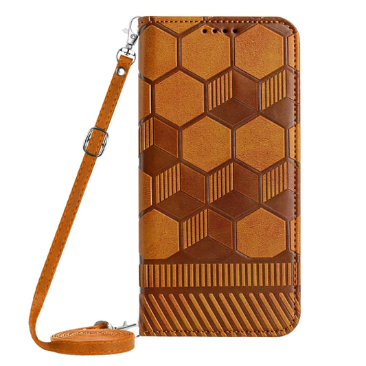For Nothing Phone 1 Crossbody Football Texture Magnetic PU Phone Case(Khaki) by buy2fix