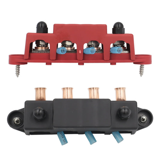Black M8 Stud RV Ship High Current Power Distribution Terminal Block with Accessories by buy2fix