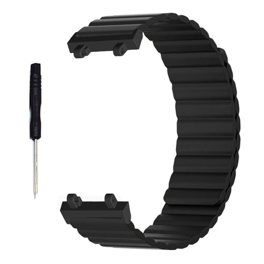 For Amazfit T-Rex 2 Silicone Magnetic Dual-color Watch Band(Black) by buy2fix