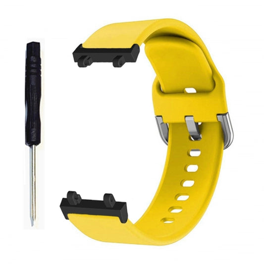 For Amazfit T-Rex 2 Silicone Reverse Buckle Watch Band(Yellow) by buy2fix