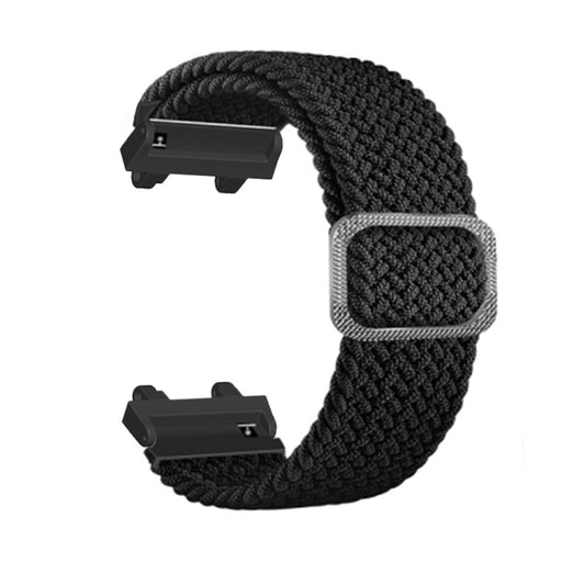For Amazfit T-Rex 2 Adjustable Buckle Braided Nylon Watch Band(Black) by buy2fix