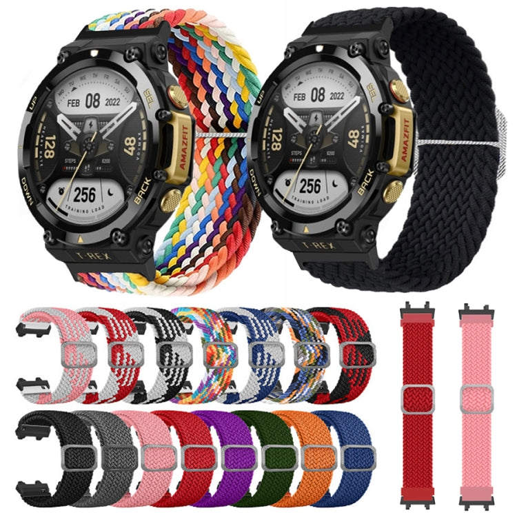 For Amazfit T-Rex 2 Adjustable Buckle Braided Nylon Watch Band(Colorful) by buy2fix