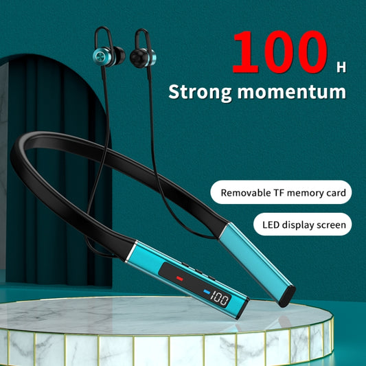 k18 Wireless Bluetooth Neck-mounted Magnetic Noise Cancelling Earphone with Digital Display Function(Silver) by buy2fix