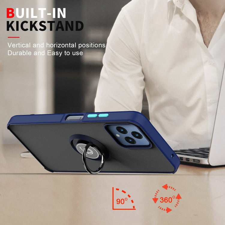 For T-Mobile REVVL 6 5G Q Shadow 1 Series TPU + PC Phone Case with Ring(Dark Green) by buy2fix