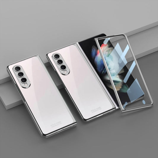For Samsung Galaxy Z Fold4 GKK Integrated Electroplating + Glass Full Coverage Phone Case(Silver) by GKK