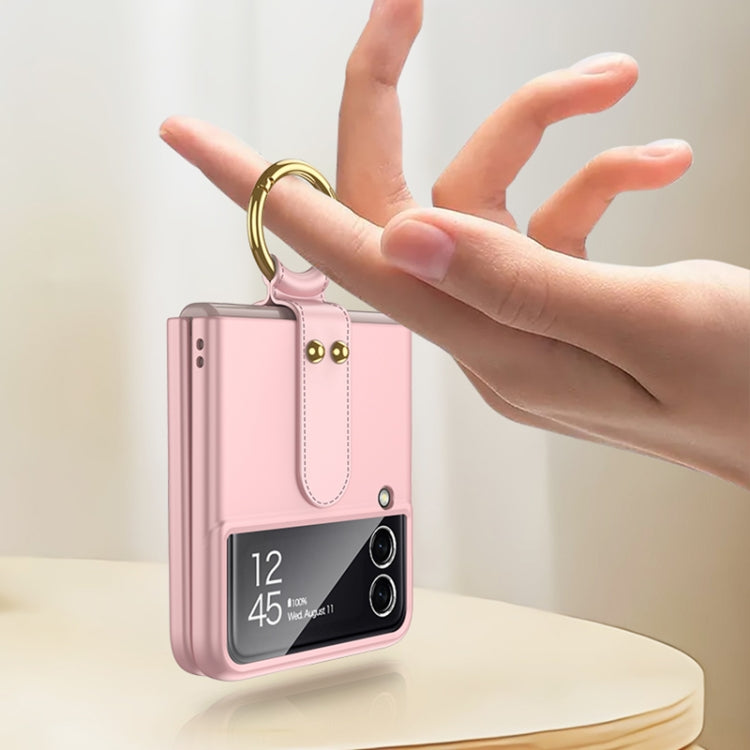 For Samsung Galaxy Z Flip4 GKK Ultra-thin PC Full Coverage Phone Flip Case with Ring Holder(Pink) by GKK
