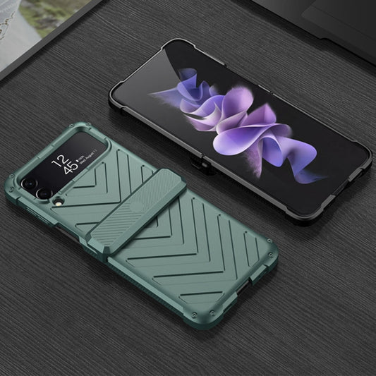 For Samsung Galaxy Z Flip4 GKK Magnetic Folding Swivel Armored Phone Case with Hinges(Forest Green) by GKK
