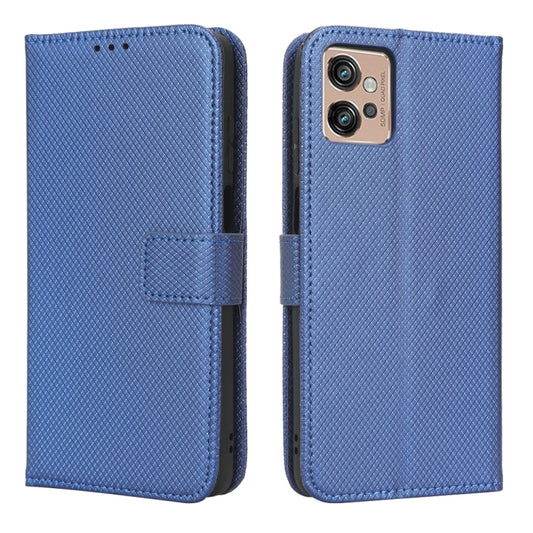 For Motorola Moto G32 Diamond Texture Leather Phone Case(Blue) by buy2fix