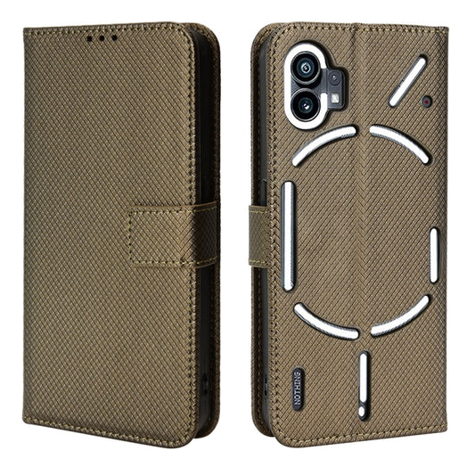 For Nothing Phone 1 Diamond Texture Leather Phone Case(Brown) by buy2fix