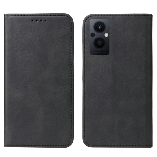 For OPPO F21 Pro 5G Magnetic Closure Leather Phone Case(Black) by buy2fix