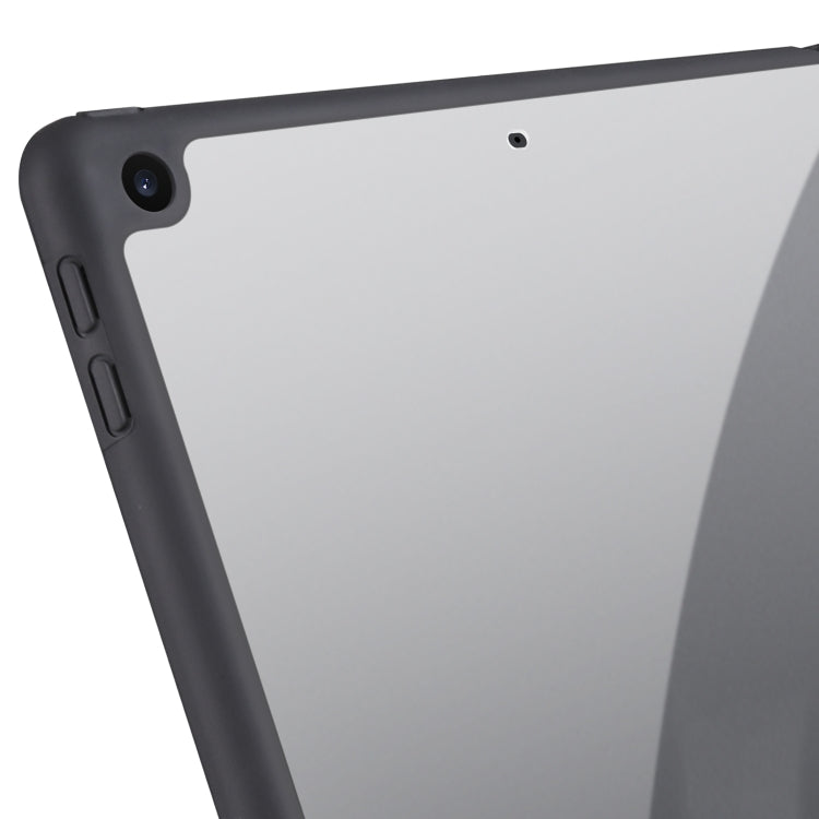 For iPad 10.2 2021/2020/2019 Acrylic 3-folding Smart Leather Tablet Case(Black) by buy2fix