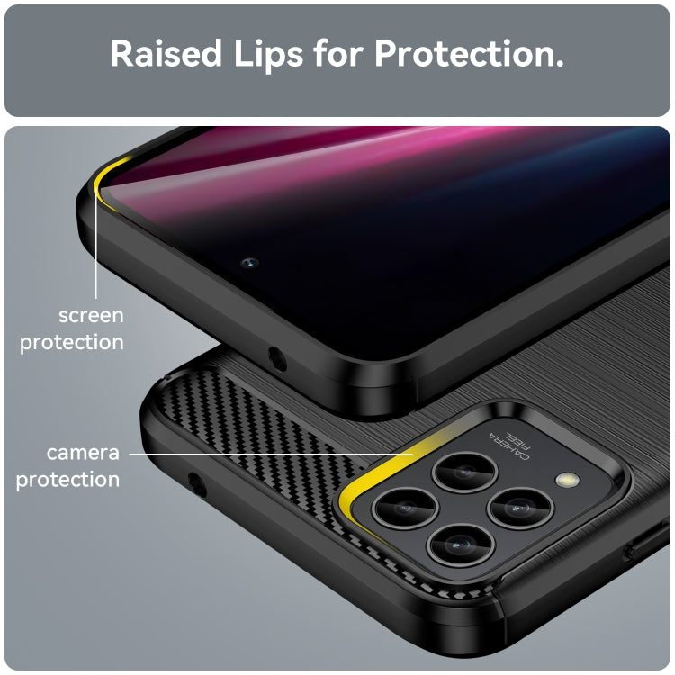 For T-Mobile REVVL 6 Pro 5G Brushed Texture Carbon Fiber TPU Phone Case(Black) by buy2fix
