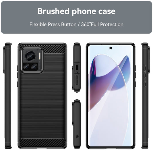 For Motorola Moto X30 Pro/Edge 30 Ultra Brushed Texture Carbon Fiber TPU Phone Case(Black) by buy2fix