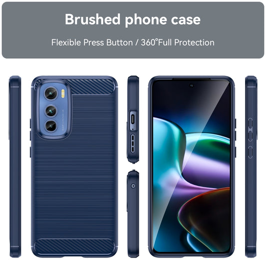 For Motorola Edge 30 Brushed Texture Carbon Fiber TPU Phone Case(Blue) by buy2fix