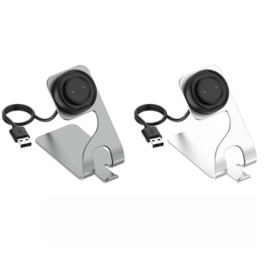 For Amazfit GTS4 Mini Rotatable Magnetic Metal Charging Base(Silver) by buy2fix