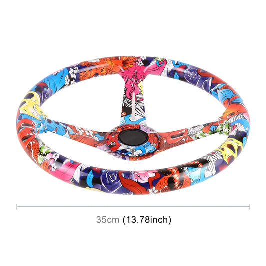35cm Car Racing Graffiti ABS Steering Wheel(Style 2) by buy2fix