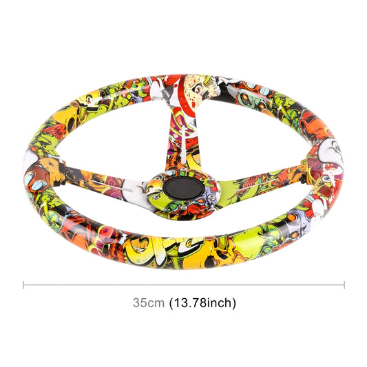 35cm Car Racing Graffiti ABS Steering Wheel(Style 3) by buy2fix
