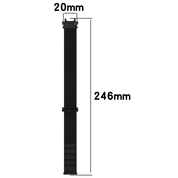 For Amazfit T-Rex2 Nylon Loop Buckle Watch Band(Black) by buy2fix