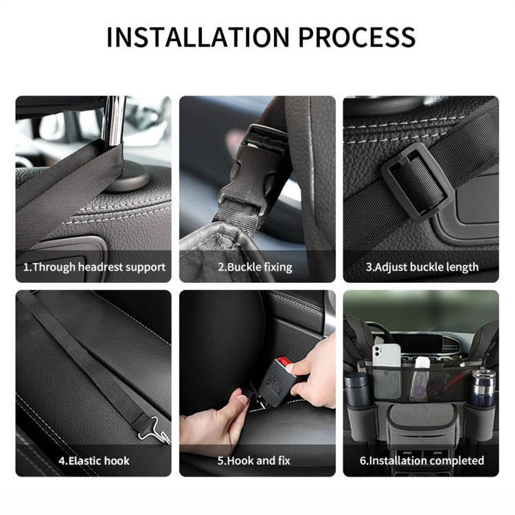 Car Center Console Hanging Bag Sheepskin Leather Storage Bag(Grey) by buy2fix