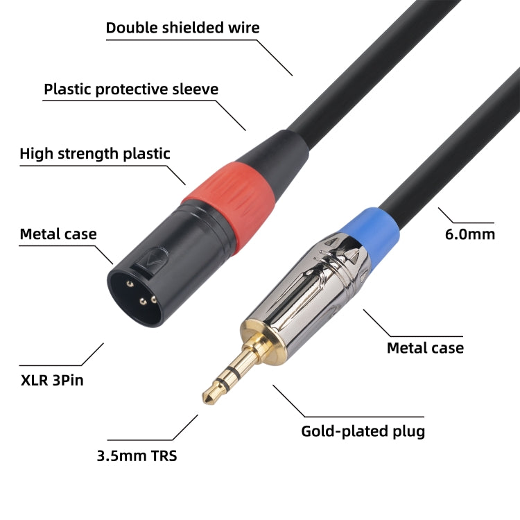 TC194BUXK108-03 3.5mm TRS Male to XLR 3pin Male Microphone Audio Cable, Length: 30cm by buy2fix