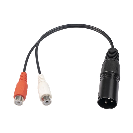 3713 3pin XLR Male to 2 x RCA Female Audio Cable, Length: 20cm by buy2fix