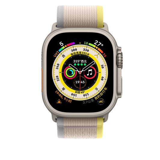 Nylon Watch Band For Apple Watch 46mm / 49mm / 45mm / 44mm(Beige) by buy2fix