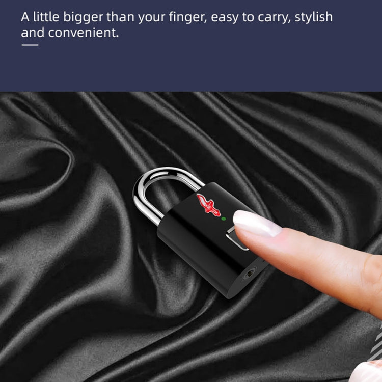P16 5V Micro USB Charging Semiconductor Fingerprint Sensing TSA Padlock(Black) by buy2fix