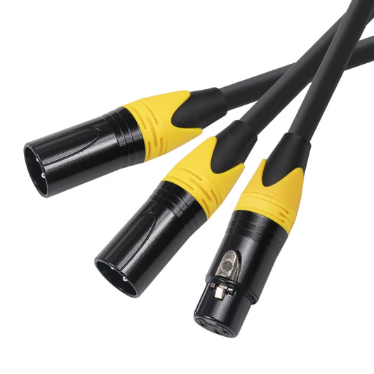 XK303MMF-10 3pin XLR Female to Dual XLR Male Audio Cable, Length: 1m by buy2fix