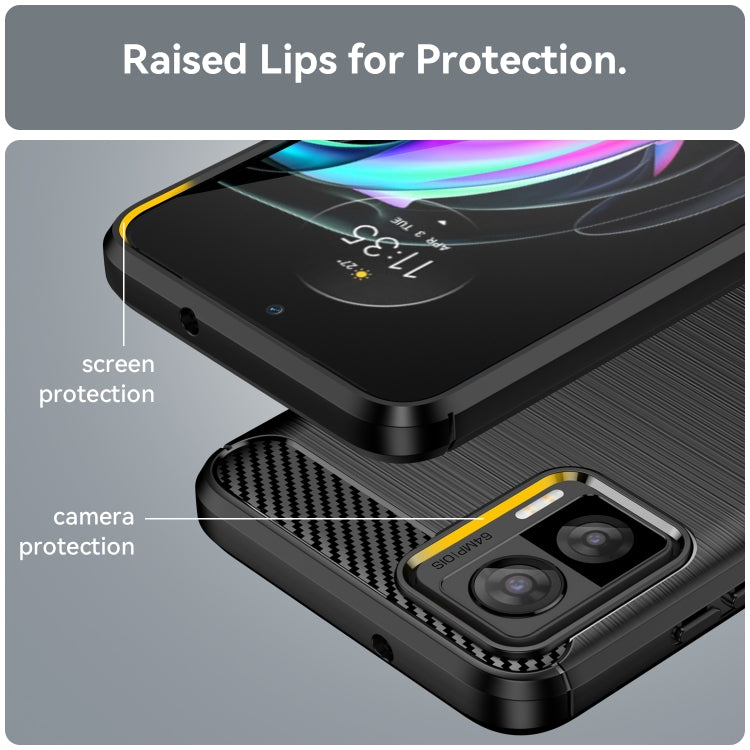 For Motorola Edge 30 Fusion Brushed Texture Carbon Fiber TPU Case(Black) by buy2fix