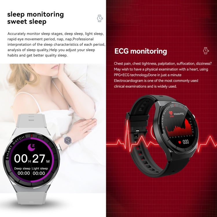 GW69 Plus Smart Watch, Support BT Call / Heart Rate / Blood Pressure / Blood Oxygen(Black + Leather Strap Black) by buy2fix