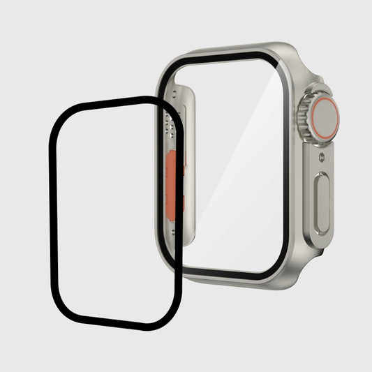 For Apple Watch Series 9 / 8 / 7 45mm Film PC Watch Case with Detachable Button (Silver) by buy2fix
