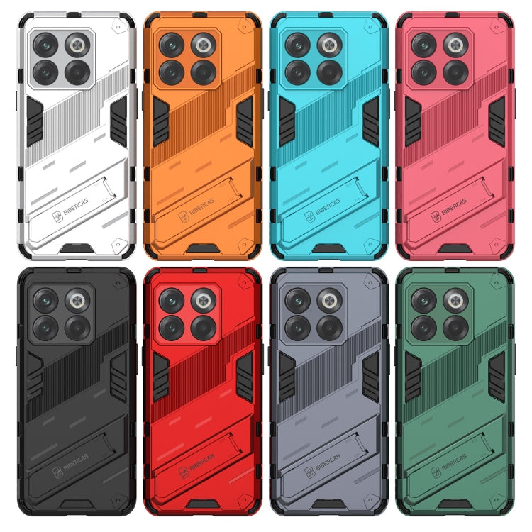 For OnePlus 10T 5G Punk Armor PC + TPU Phone Case with Holder(Green) by buy2fix