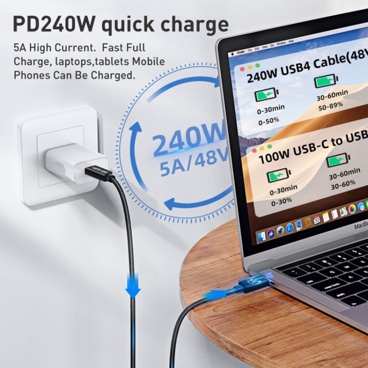 PD240W 40Gbps Dual Type-C USB4 Compatible Fast Charging Data Cable, Length:1.5m(Black) by buy2fix
