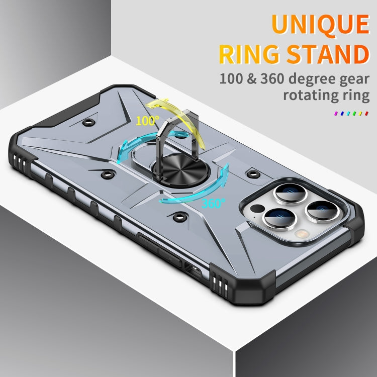 For iPhone 14 Pro Max Ring Holder Phone Case (Light Blue) by buy2fix