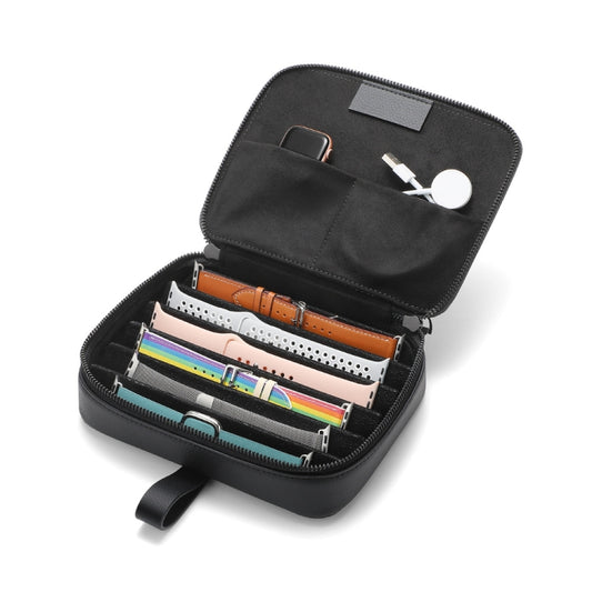 Multifunction Watch Strap Data Cable Slots Storage Bag(Black) by buy2fix