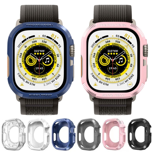 Three-proof TPU Carbon Fiber Protective Case For Apple Watch Ultra 3 / 2 / 1 49mm(White) by buy2fix