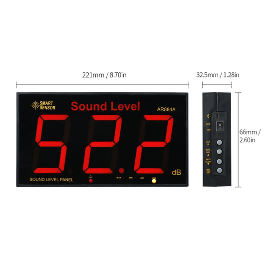 SmartSensor AR884A Smart Wall Mounted Sound Level Meter, EU/US Plug by SMART SENSOR