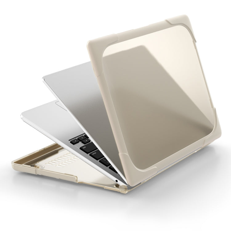 For MacBook Air 13.6 inch A2681 2022 / M3 2024 A3113 / M4 2025 A3240 TPU + PC Two-color Anti-fall Laptop Protective Case(Khaki) by buy2fix