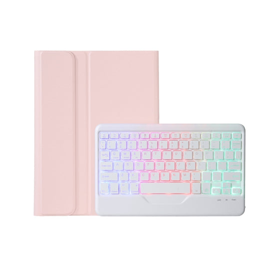 AM18-BS Tri-color Backlight Bluetooth Keyboard Leather Case For Lenovo XiaoXin Pad Pro 2022 11.2 inch(Pink) by buy2fix