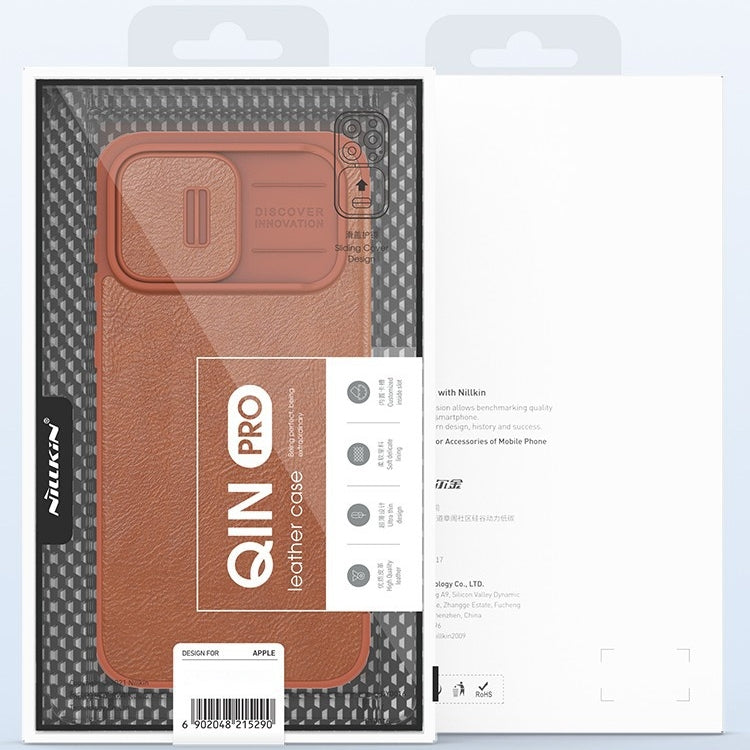 For iPhone 14 Plus NILLKIN QIN Series Pro Crazy Horse Texture Leather Case(Black) by NILLKIN