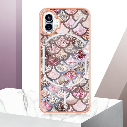 For Nothing Phone 1 Electroplating IMD TPU Phone Case with Ring(Pink Scales) by buy2fix