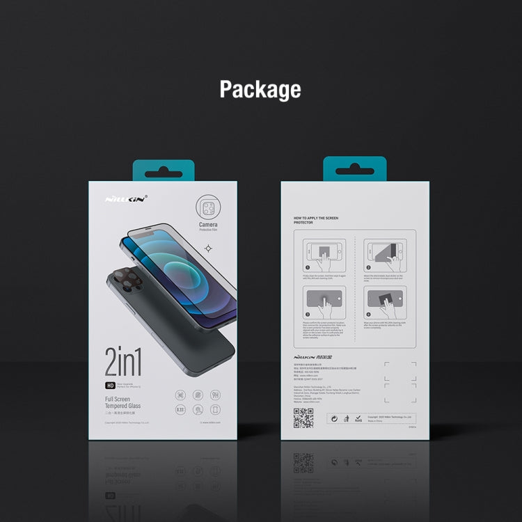 For iPhone 14 Pro NILLKIN 2 in 1 HD Full Screen Tempered Glass Film + Camera Protector Set by NILLKIN