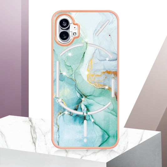 For Nothing Phone 1 Electroplating Marble Pattern IMD TPU Phone Case(Green 003) by buy2fix